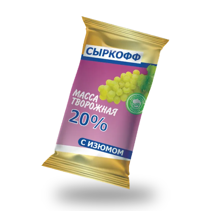 Масса творожная ГОСТ 20% с изюмом