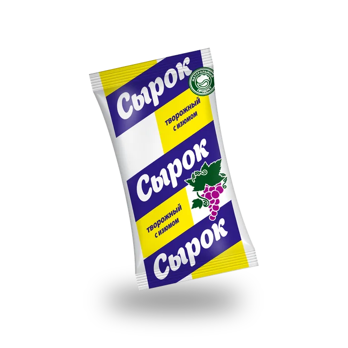 Творожный сырок 90 г — Сырок творожный с изюмом
