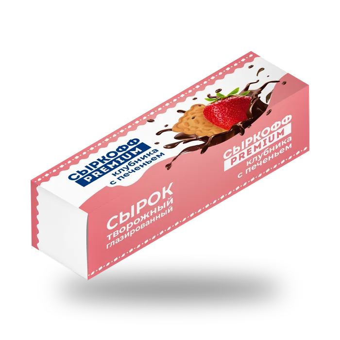 Глазированный сырок Premium — Клубника с печеньем
